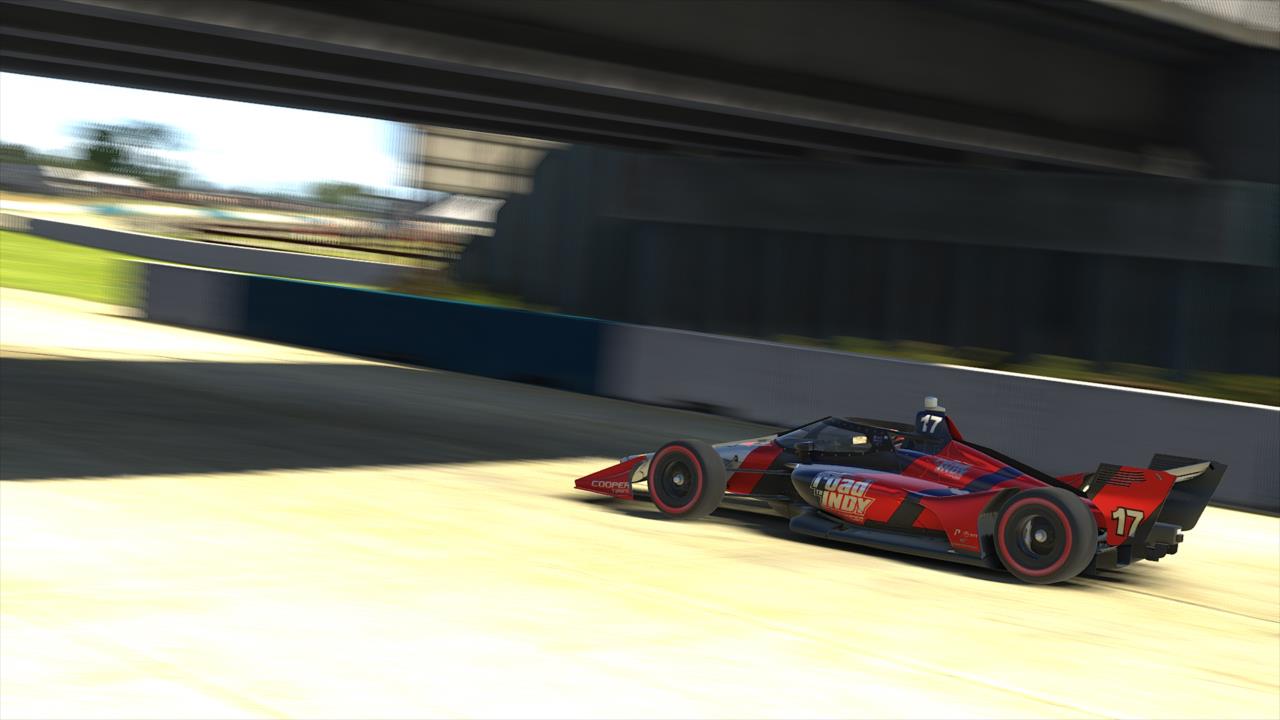 Indy Lights rookie Benjamin Pedersen on course during Race 3 of the INDYCAR iRacing Challenge Season 2 at the virtual Sebring International Raceway -- Photo by:  Photo Courtesy of iRacing